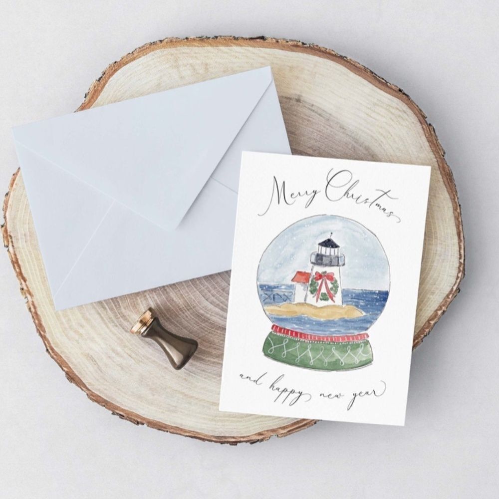Nantucket Snowglobe Christmas Cards